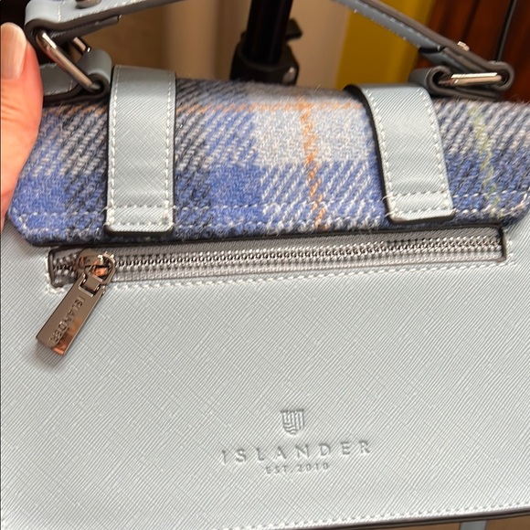 Harris Tweed Islander Blue Tartan Satchel Crossbody Bag NWOT- From Scotland - Picture 13 of 16